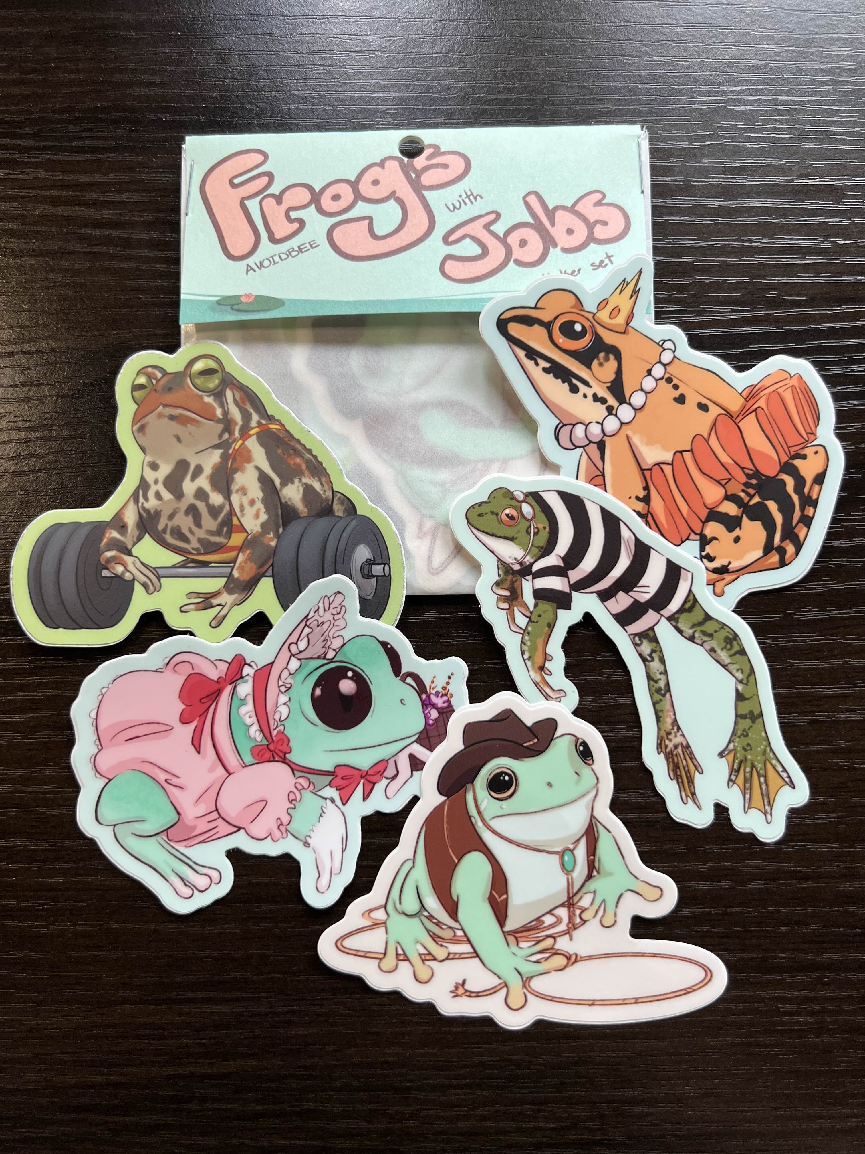 Frogs with Jobs Sticker Set