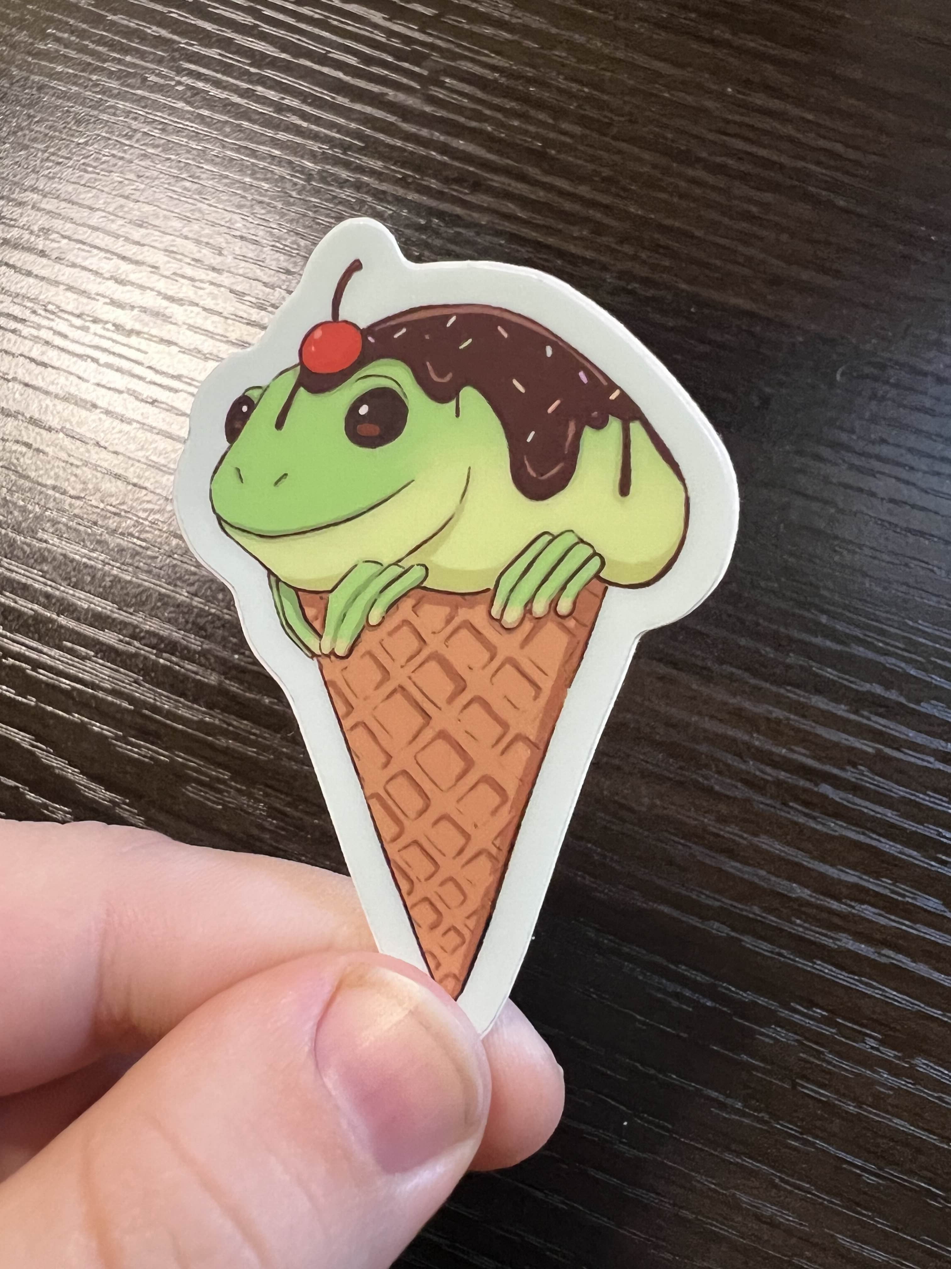 Frog Cone Sticker